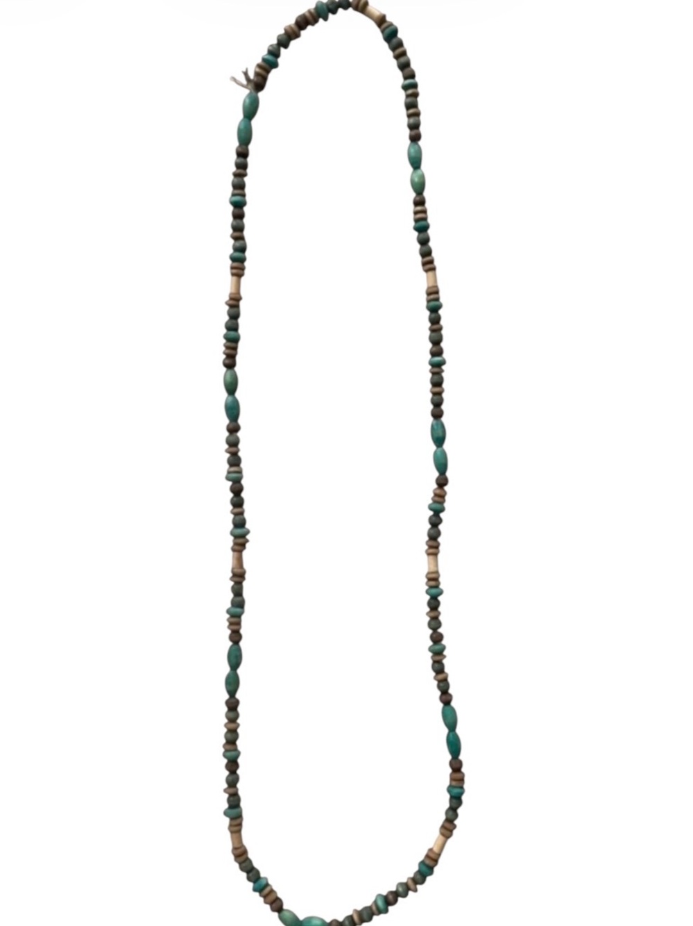 Turquoise & Brown Bead Necklace - Casual Strand